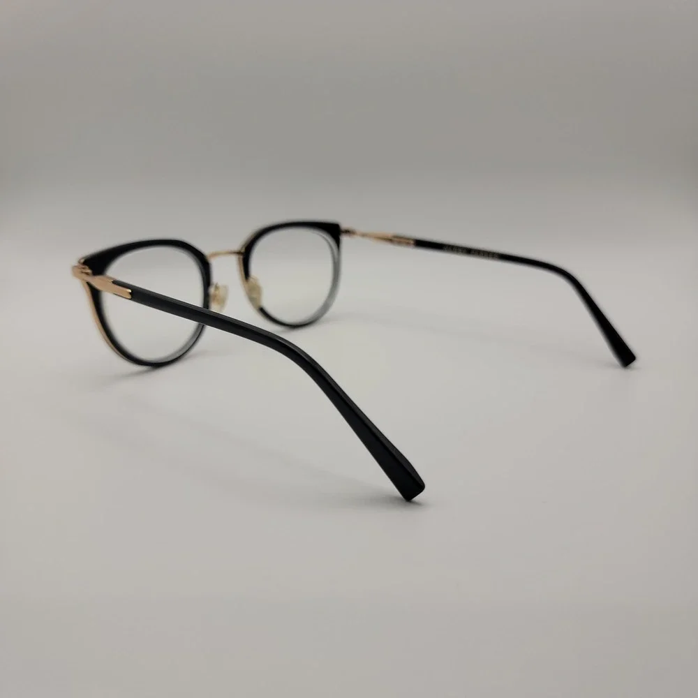 Warby Parker Whittier M Eyeglasses Frames Only 50-21-140 Black Gold CatEye Italy
